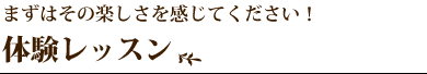 まずはその楽しさを感じてください！体験レッスン